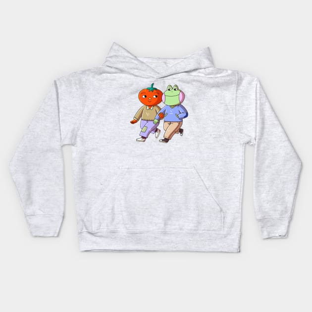 Frog and Tomato Kids Hoodie by sarahjungart